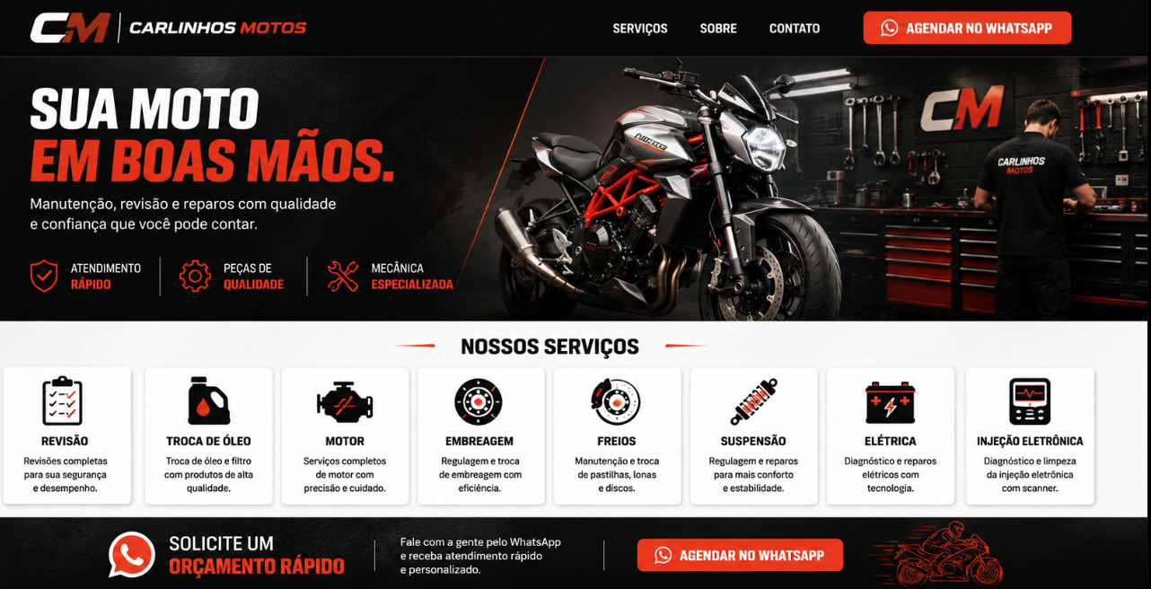 Tela complementar da landing page corporativa